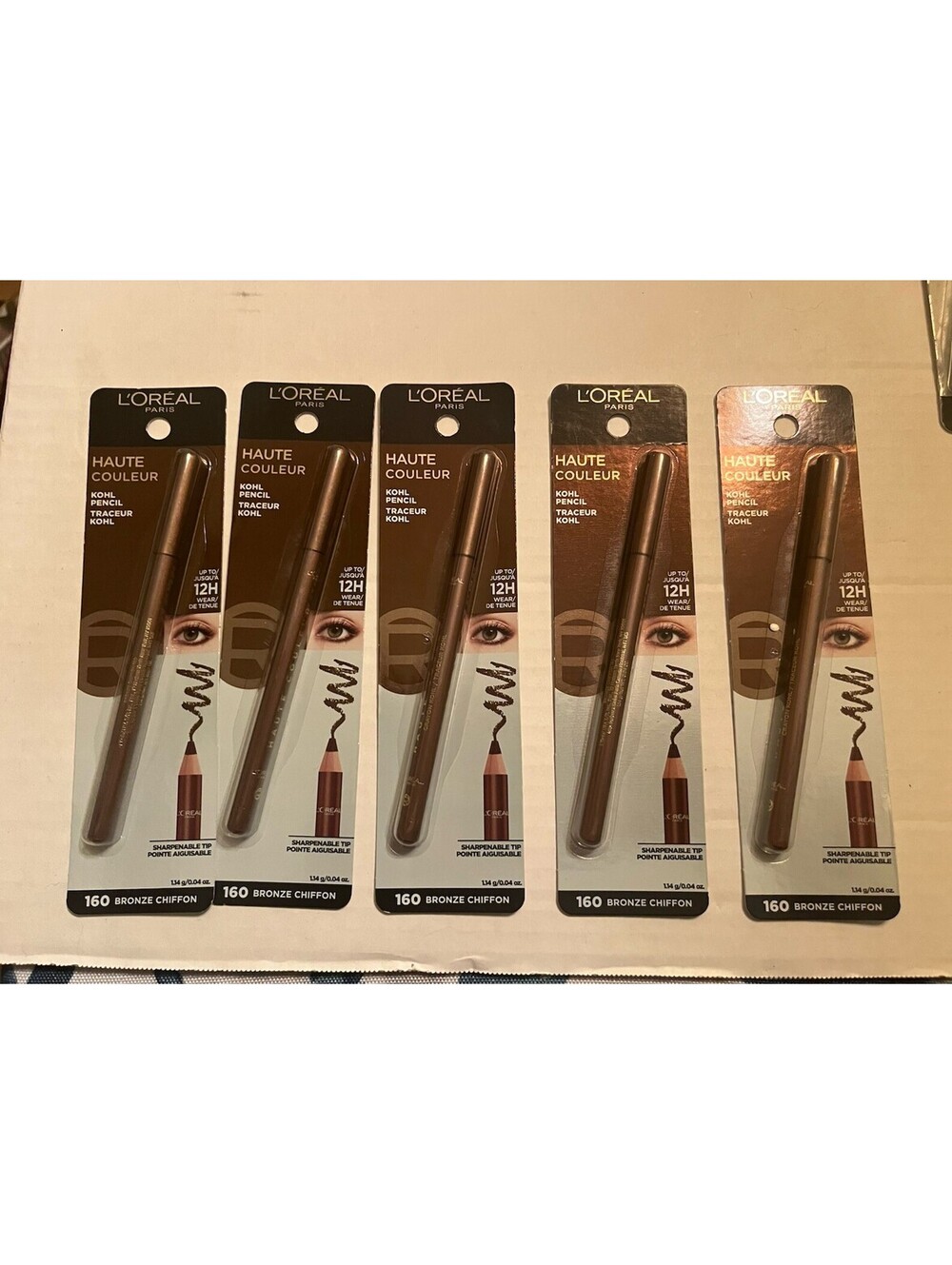5 L’oreal Paris Kohl Eye Pencil Eyeliner # 160 Bronze Chiffon Haute Couleur NEW